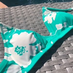 J.Crew Floral Green French Bikini Top XS - NWOT